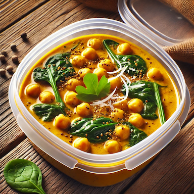 Tupper Casero Curry de Garbanzos y Espinacas al Coco